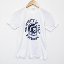 80s 半袖Tシャツ パリ ホワイト メンズS相当 | 古着