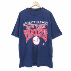 90s 半袖Tシャツ ニューヨークヤンキース ネイビー メンズXL相当 | 古着
