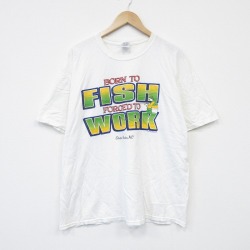 半袖Tシャツ フィッシュ ホワイト メンズXL相当 | 古着