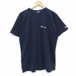 チャンピオン 90s 半袖Tシャツ ワンポイントロゴ ネイビー メンズL相当 | 古着