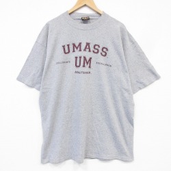 90s 半袖Tシャツ UMASS カレッジ グレー メンズXL相当 | 古着