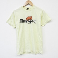 80s 半袖Tシャツ トリケラトプス イエロー メンズS相当 | 古着