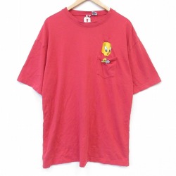 ルーニーテューンズ 90s 半袖Tシャツ トゥイーティー レッド メンズXL相当 | 古着