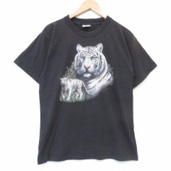 00s 半袖Tシャツ タイガー ブラック メンズM相当 | 古着