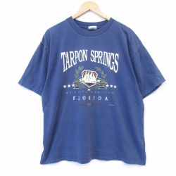 90s 半袖Tシャツ フロリダ ネイビー メンズXL相当 | 古着