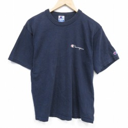 チャンピオン 90s 半袖Tシャツ ワンポイントロゴ ネイビー メンズM相当 | 古着
