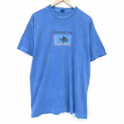 フルーツオブザルーム 90s 半袖Tシャツ 魚 ブルー メンズXL相当 | 古着