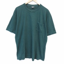 タウンクラフト 90s 半袖Tシャツ 胸ポケット付き グリーン メンズXL相当 | 古着