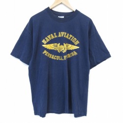 00s 半袖Tシャツ NAVAL ネイビー メンズXL相当 | 古着
