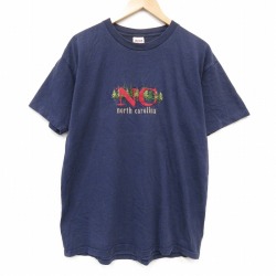 90s 半袖Tシャツ NO刺繍 ネイビー メンズXL相当 | 古着