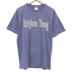 90s 半袖Tシャツ Brighamカレッジ パープル メンズL相当 | 古着