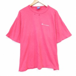チャンピオン 90s 半袖Tシャツ ワンポイントロゴ ピンク メンズXL相当 | 古着