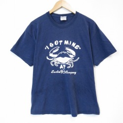 ヘインズ 00s 半袖Tシャツ カニ ネイビー メンズL相当 | 古着