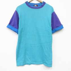 90s 半袖Tシャツ 無地 ライトブルー メンズM相当 | 古着