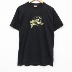 プラネットハリウッド 90s 半袖Tシャツ プラネットハリウッドプリント ブラック メンズL相当 | 古着