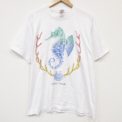 フルーツオブザルーム 90s 半袖Tシャツ タツノオトシゴ ホワイト メンズXL相当 | 古着