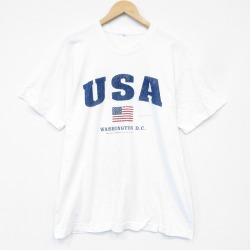 00s 半袖Tシャツ USAロゴ ホワイト メンズL相当 | 古着