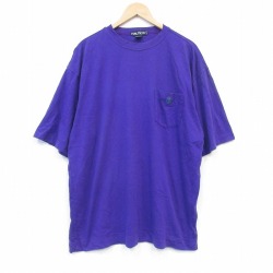 ノーティカ 90s 半袖Tシャツ ワンポイントロゴ パープル メンズXL相当 | 古着