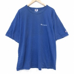 チャンピオン 90s 半袖Tシャツ ワンポイントロゴ ネイビー メンズXL相当 | 古着