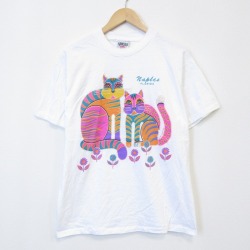 オニータ 90s 半袖Tシャツ ネコ ホワイト メンズL相当 | 古着
