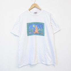 オニータ 90s 半袖Tシャツ オオカミ ホワイト メンズXL相当 | 古着