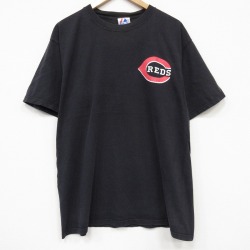 マジェスティック 00s 半袖Tシャツ シンシナティレッズ ブラック メンズXL相当 | 古着