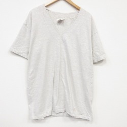 XL★古着 SPEEDO 半袖 ビンテージ Tシャツ メンズ 90年代 90s ワンポイントロゴ 大きいサイズ コットン Vネック USA製 グレー 霜降り 26jun24