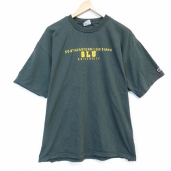 チャンピオン 00s 半袖Tシャツ SLUカレッジ グリーン メンズXL相当 | 古着