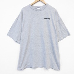 アディダス 00s 半袖Tシャツ ワンポイントロゴ グレー メンズXL相当 | 古着