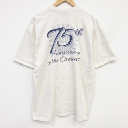 90s 半袖Tシャツ 75周年記念 ベージュ メンズXL相当 | 古着