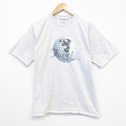 ディズニー 90s 半袖Tシャツ ミッキーゴルフ グレー メンズL相当 | 古着