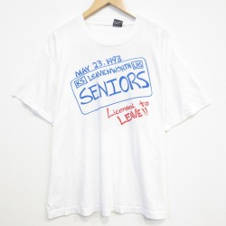 XL★古着 フルーツオブザルーム 半袖 ビンテージ Tシャツ メンズ 90年代 90s SENIORS 大きいサイズ クルーネック USA製 ホワイト【spe】 26jun26