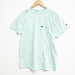 M★古着 チャンピオン Champion 半袖 ビンテージ Tシャツ メンズ 80年代 80s ワンポイントロゴ コットン クルーネック USA製 グリーン 26jun26