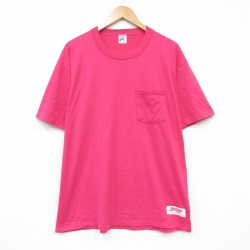 ジャージーズ 90s 半袖Tシャツ 胸ポケット付き ピンク メンズXL相当 | 古着