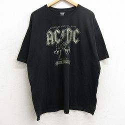 XL★古着 半袖 ビンテージ ロック バンド Tシャツ メンズ 00年代 00s AC/DC 大きいサイズ コットン クルーネック 黒 ブラック 24apr19 中古