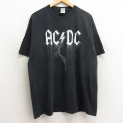 XL★古着 半袖 ビンテージ ロック バンド Tシャツ メンズ 00年代 00s AC/DC コットン クルーネック 黒 ブラック 24apr19 中古