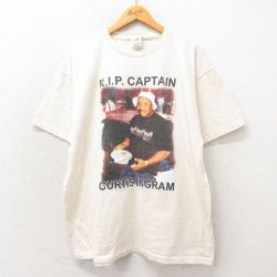 XL★古着 フルーツオブザルーム 半袖 ビンテージ ロック バンド Tシャツ メンズ 00年代 00s CURTIS INGRAM コットン クルーネック 生成り 25may24 中古