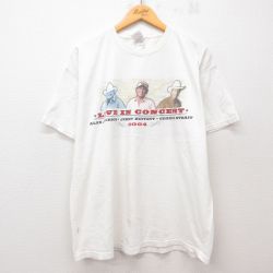 XL★古着 フルーツオブザルーム 半袖 ビンテージ ロック バンド Tシャツ メンズ 00年代 00s アランジャクソン ジミーバフェット ジョージストレイト 大きいサイズ コットン クルーネック 白 ホワイト 25jul30 中古