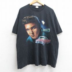 【50%OFF】エルヴィスプレスリー 90s 半袖Tシャツ ブラック XL | 古着