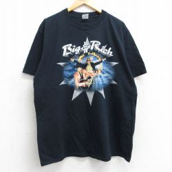 【20%OFF】XL★古着 半袖 ビンテージ ロック バンド Tシャツ メンズ 00年代 00s ビッグ&リッチ コットン クルーネック 黒 ブラック 25aug05 中古