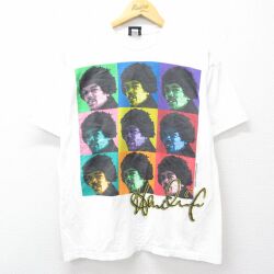 L★古着 半袖 ビンテージ ロック バンド Tシャツ メンズ 00年代 00s ジミーヘンドリックス コットン クルーネック 白 26apr25