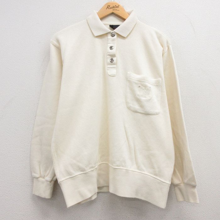【20%OFF】古着 Liz Sport 長袖 トップス レディース 90年代 90s コットン 襟付き 生成り 25mar18 中古