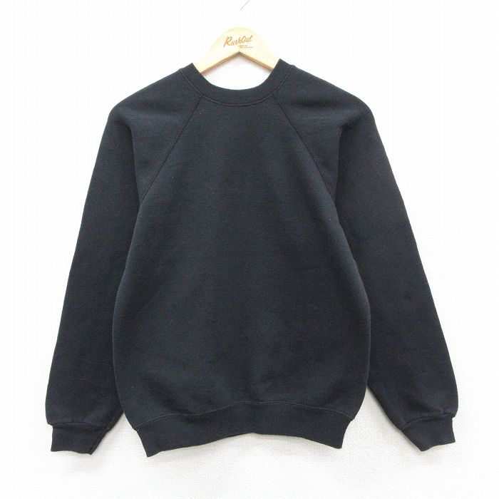 【20%OFF】古着 TULTEX 長袖 セーター レディース 90年代 90s 無地 ラグラン クルーネック USA製 黒 26feb18
