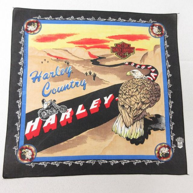 80's ハーレーダビットソン　バンダナ　スネーク　USA製 80's ハーレーダビットソン バンダナ スネーク USA製 Harley
