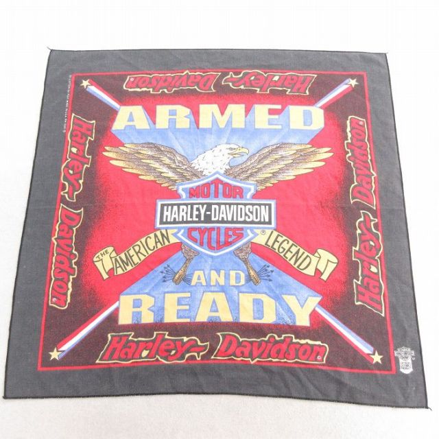 中古 ハーレーダビッドソン Harley Davidson バンダナ 80年代 80s 鳥 USA製 黒 ブラック 25feb13