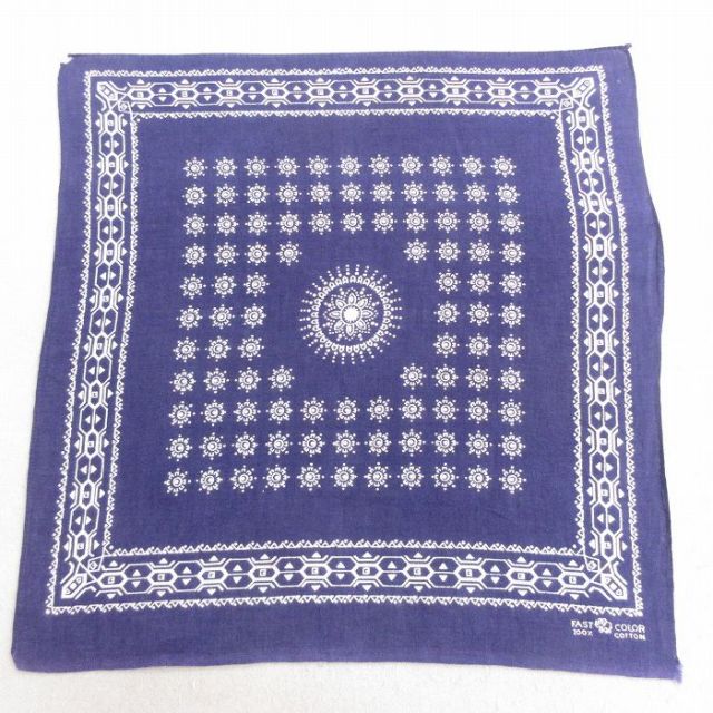 中古 ビンテージ バンダナ 60年代 60s ゾウマーク コットン 紺 ネイビー 25may10