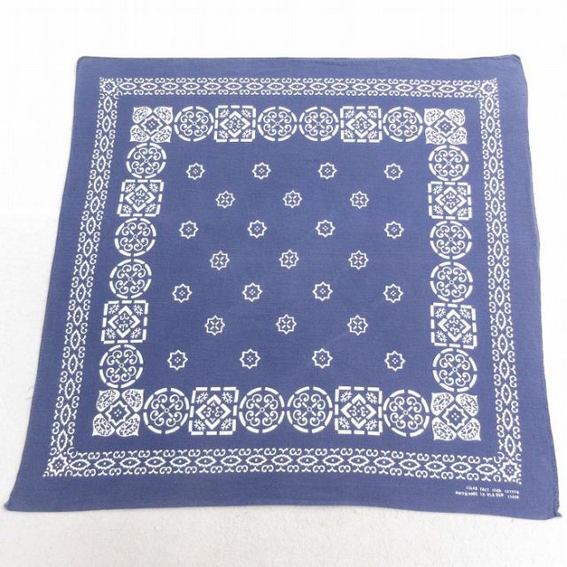 中古 ビンテージ バンダナ 60年代 60s コットン USA製 紺 ネイビー 25may10
