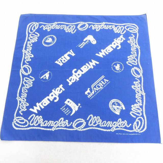中古 ラングラー Wrangler バンダナ 80年代 80s USA製 青 ブルー 25may12