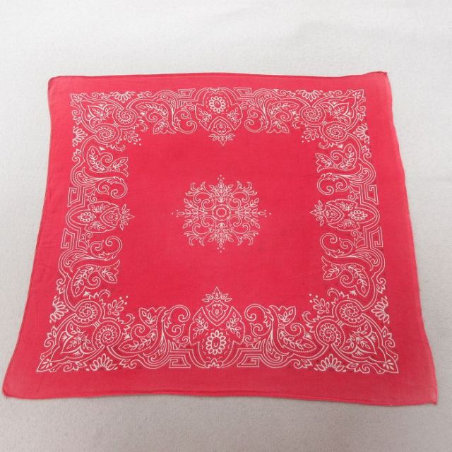 中古 ビンテージ バンダナ 60年代 60s 花柄 赤 レッド 【spe】 25jun27