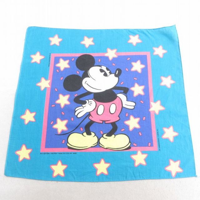 古着通販 中古 バンダナ 80年代 80s ディズニー ミッキー USA製 水色